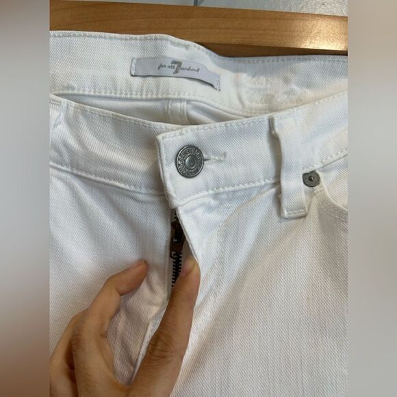 7 For All Mankind White Slim Straight Leg Jeans - Picture 4 of 10